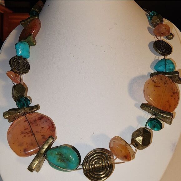 Chico's Elegant multicolor beaded necklace 17"+2" - Picture 4 of 10